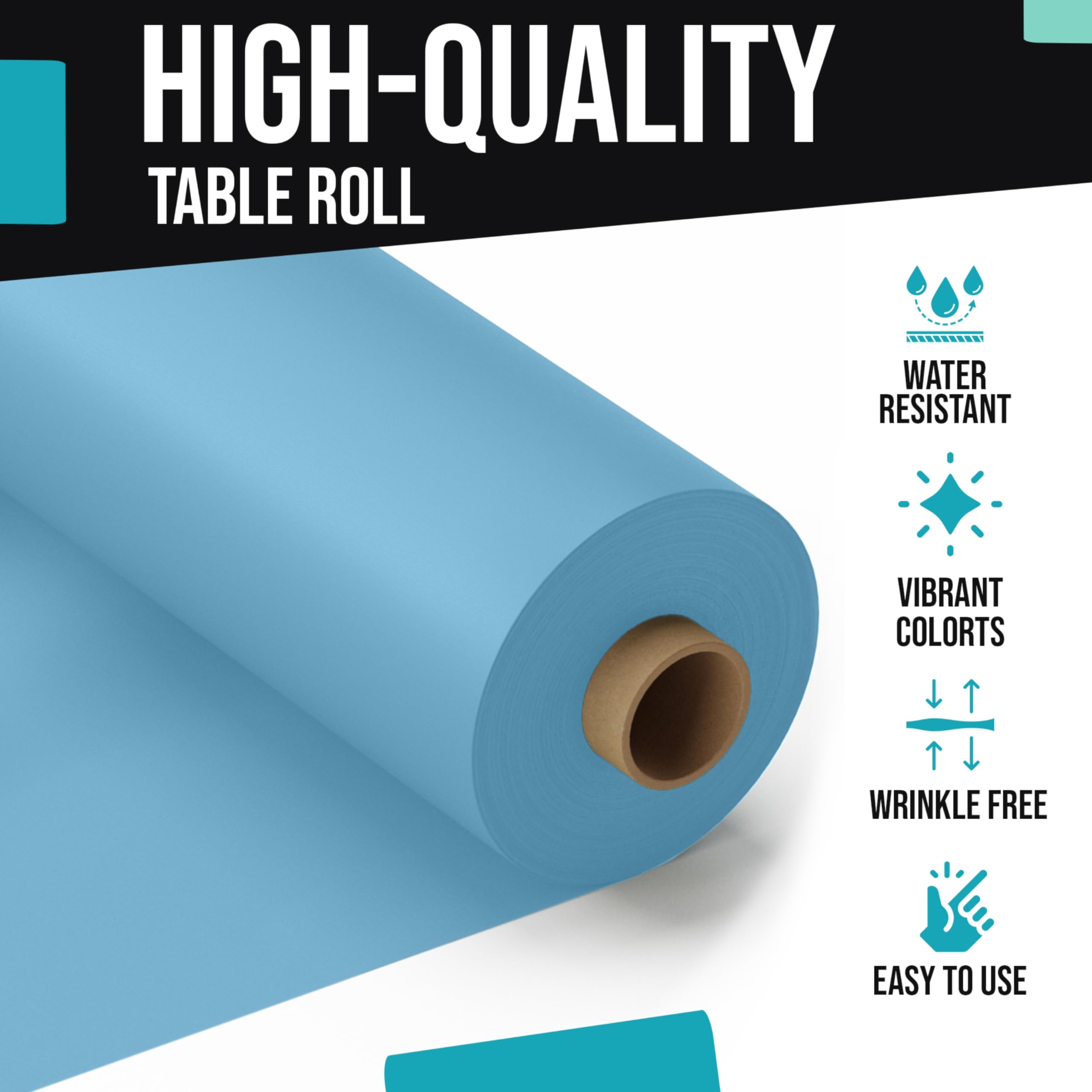 40 In. x 100 Ft. Sky Blue Table Roll