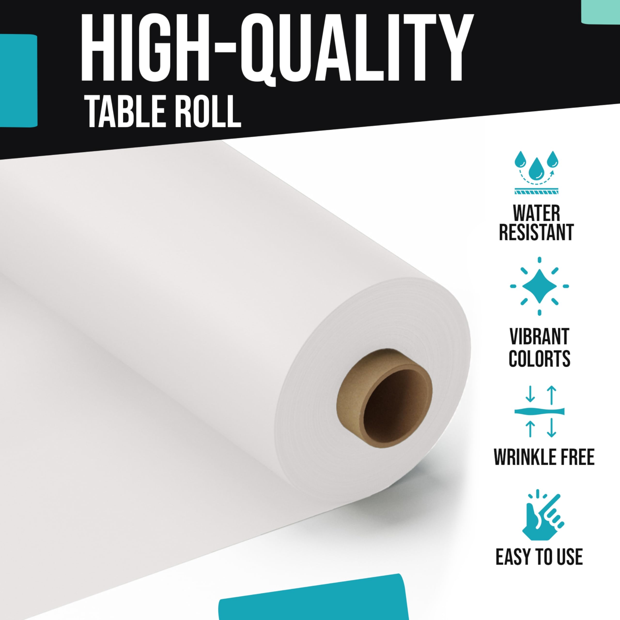 40 In. x 100 Ft. Premium White Plastic Table Roll | 6 Pack