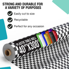 40 In. x 300 Ft. Black/White Checkered Table Roll