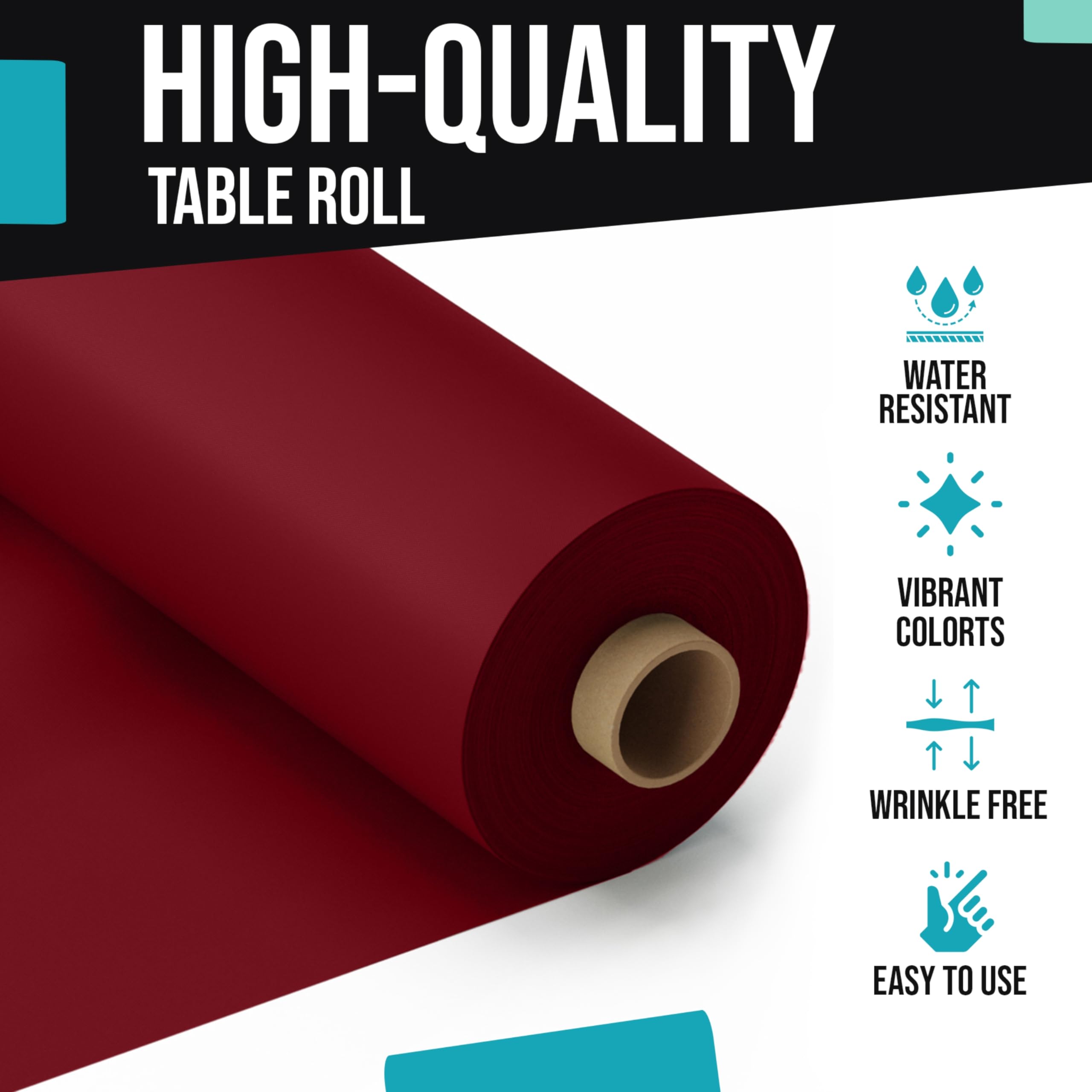 40 In. x 300 Ft. Burgundy Table Roll