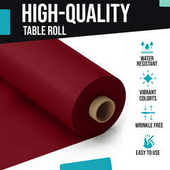 40 In. x 300 Ft. Premium Burgundy Plastic Table Roll | 4 Pack