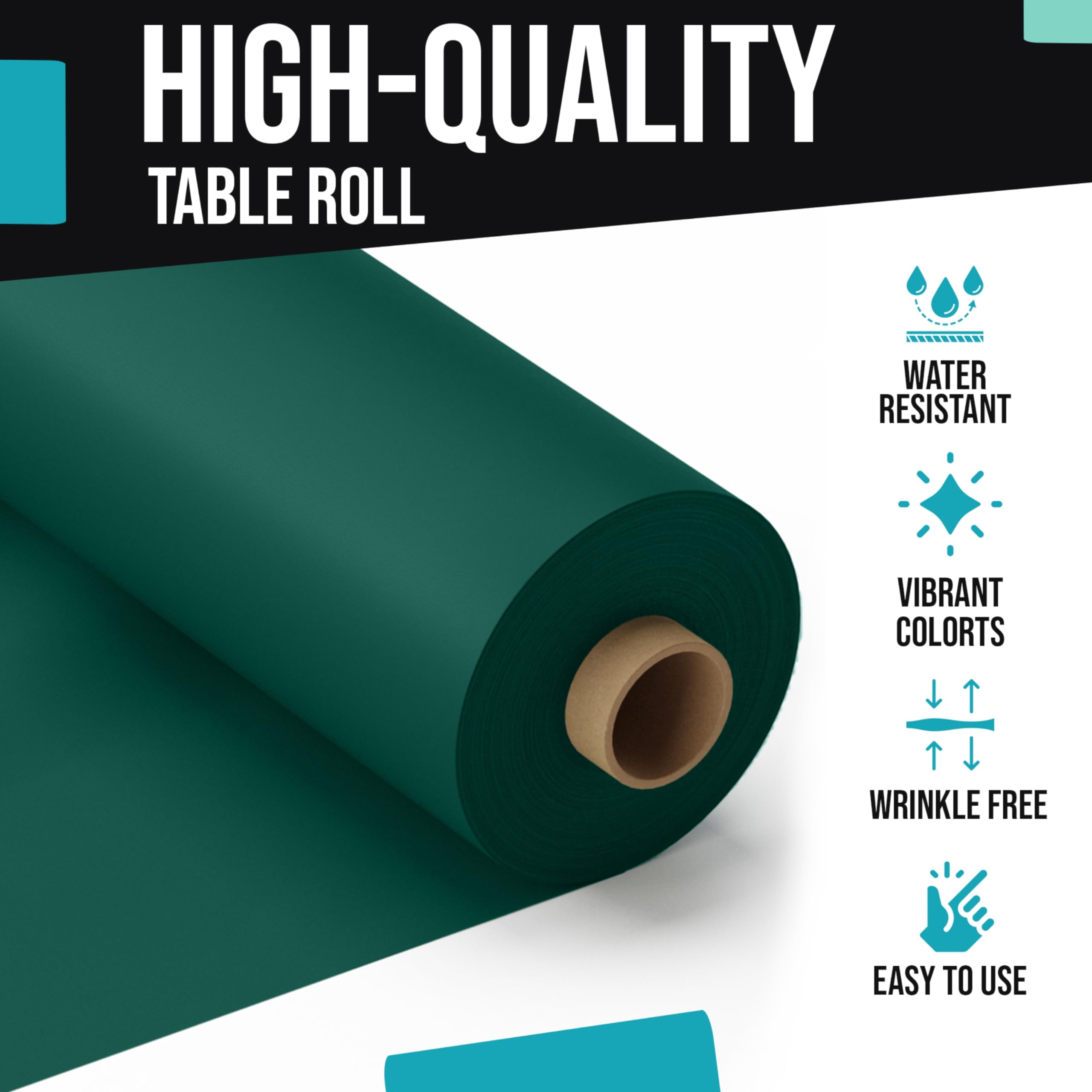 40 In. x 300 Ft. Dark Green Table Roll