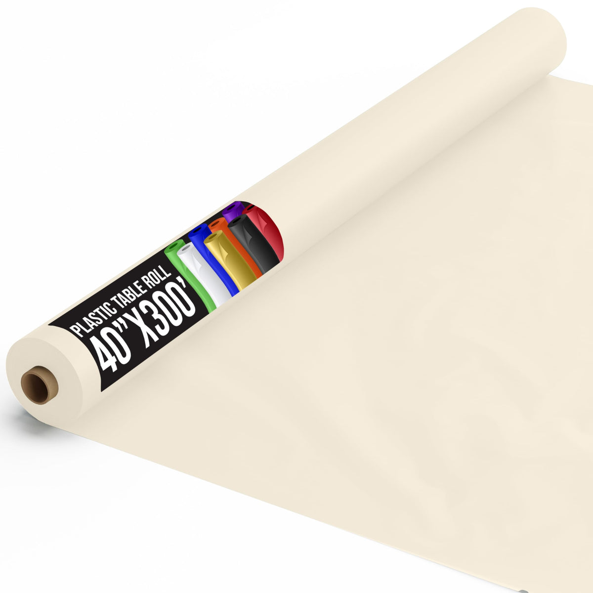 40 In. x 300 Ft. Ivory Table Roll