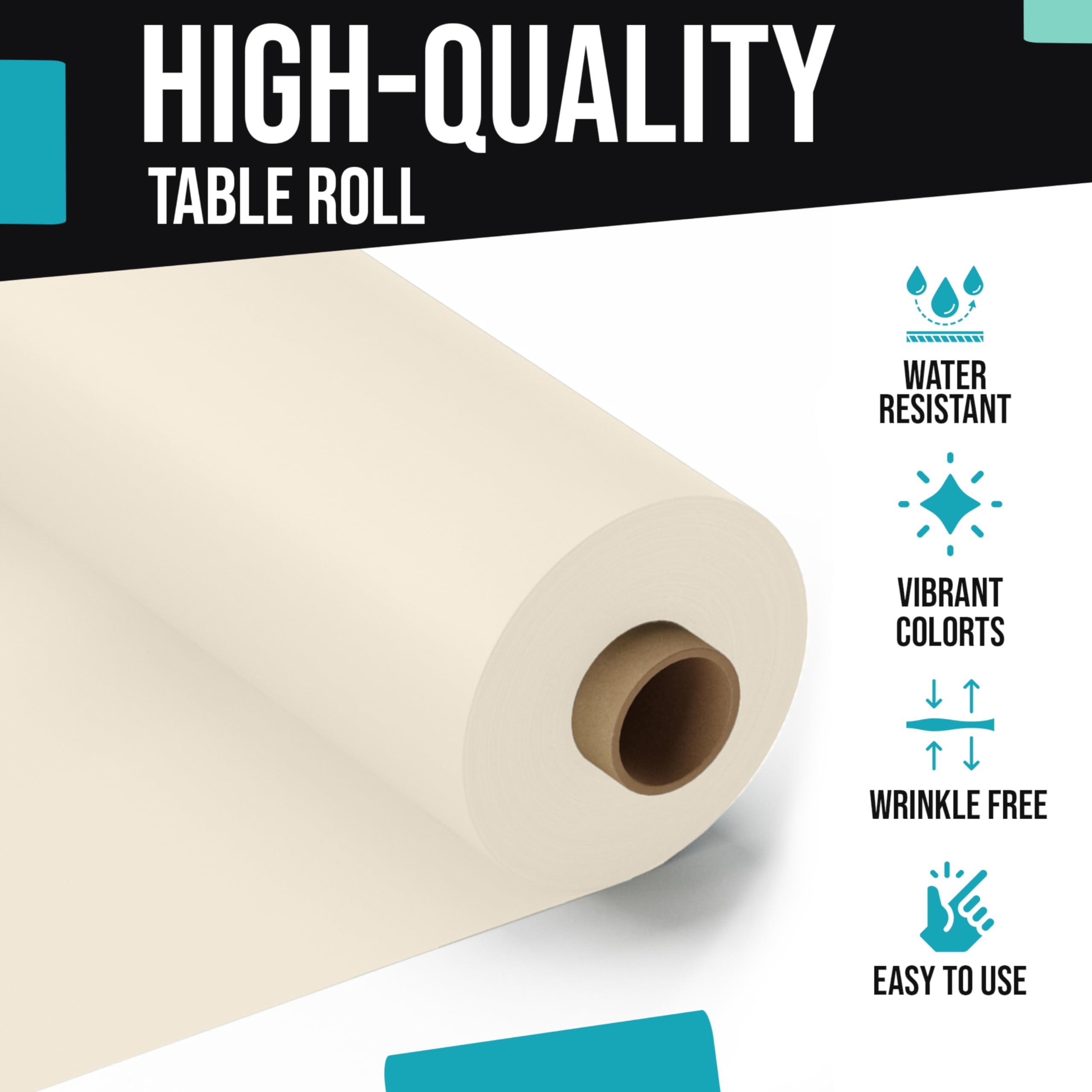 40 In. x 300 Ft. Ivory Table Roll