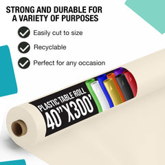 40 In. x 300 Ft. Ivory Table Roll