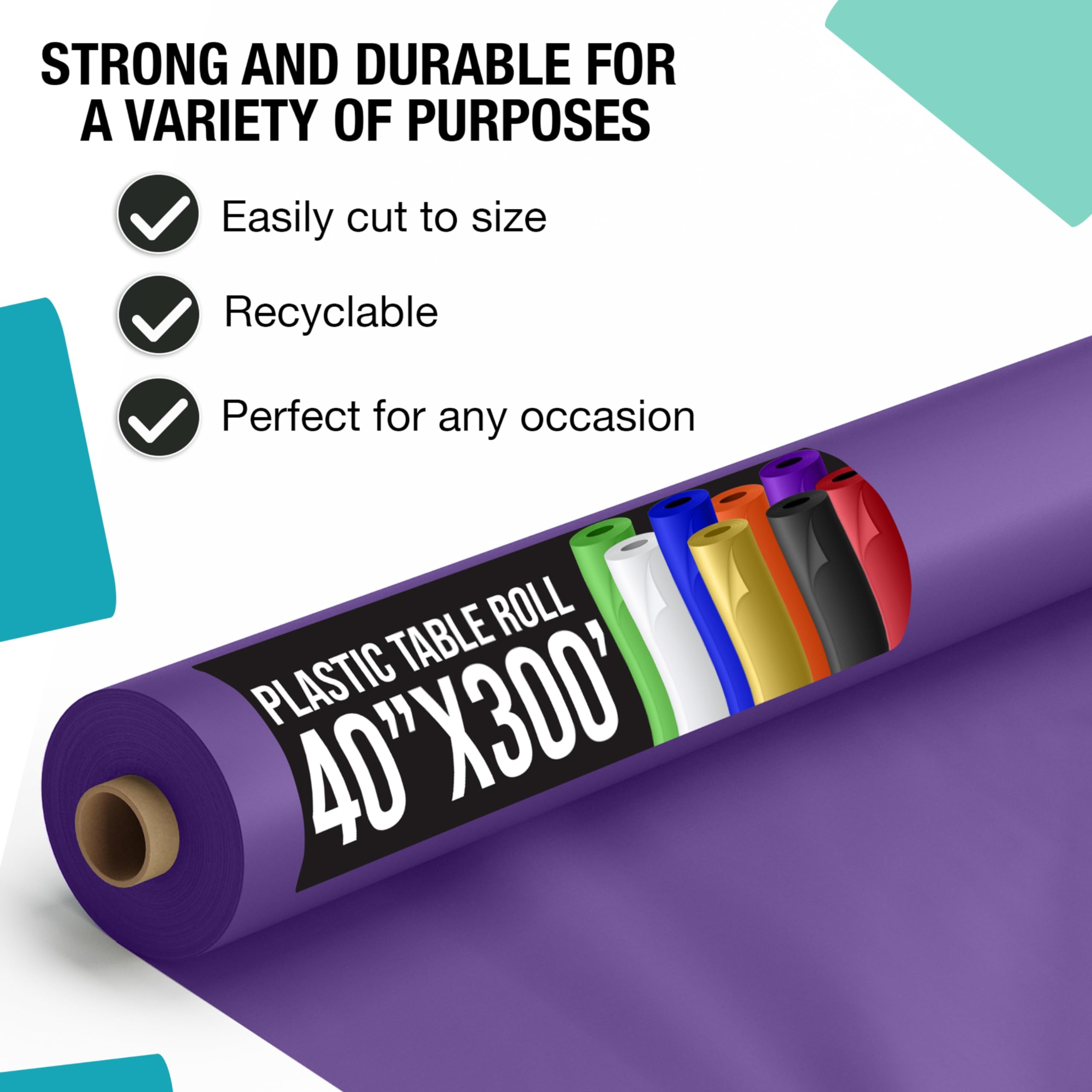 40 In. x 300 Ft. Purple Table Roll