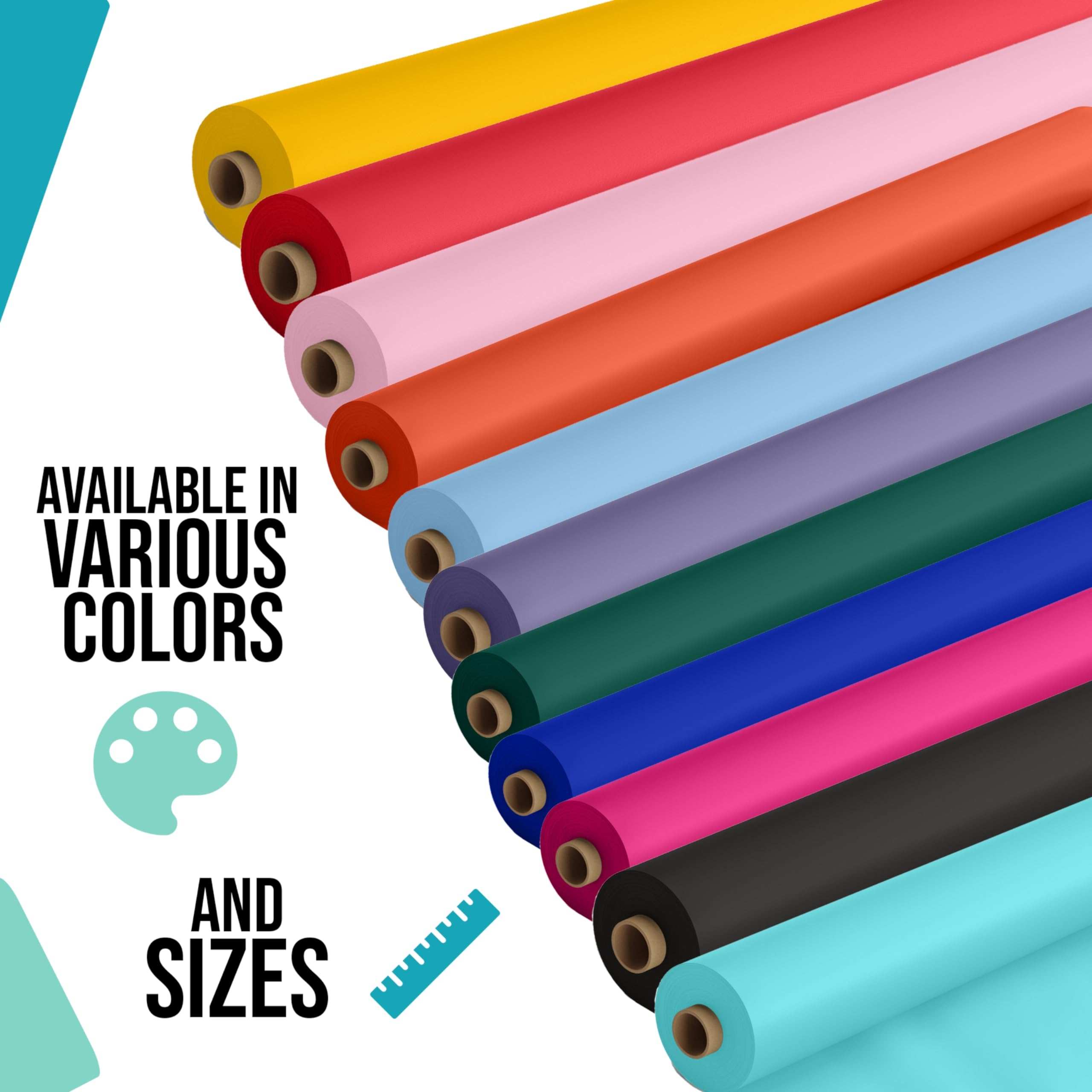 40 In. x 100 Ft. Premium Teal Plastic Table Roll | 6 Pack