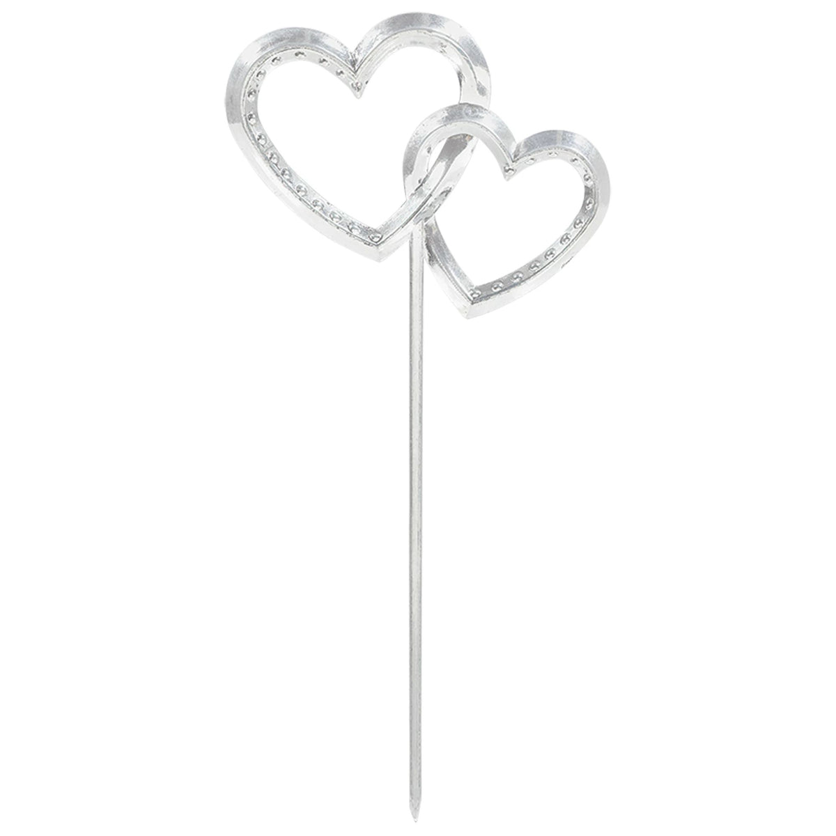 Electroplated Heart Cake Picks for Weddings, 12-ct - Case of 48