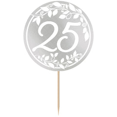 25 Paper Party Picks, Silver, 3.5-inch, 24-ct - Pack of 12