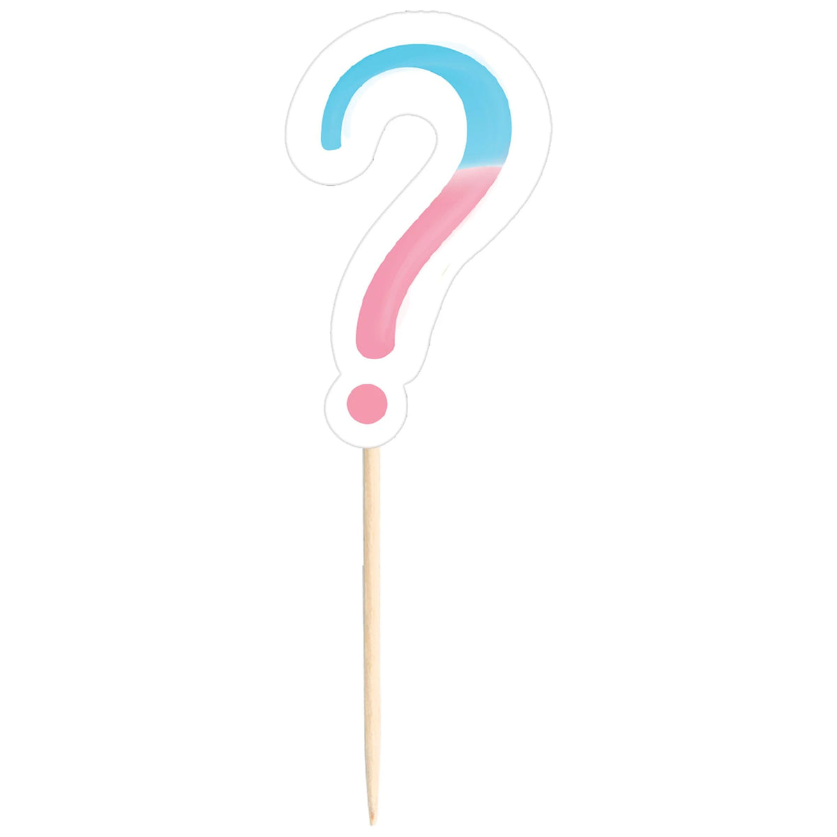 Question Mark Paper Party Picks, Pink/Blue, 4-inch, 24-ct - Case of 72