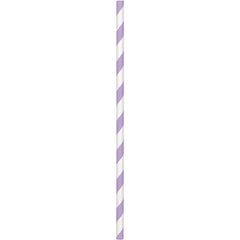Lavender Striped Paper Straws, 50-ct - Pack of 12