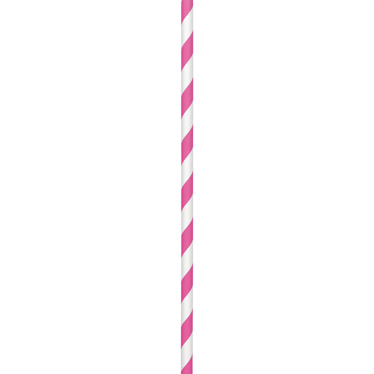 Bright Pink Striped Paper Straws, 8-inch, 50-ct - Pack of 12