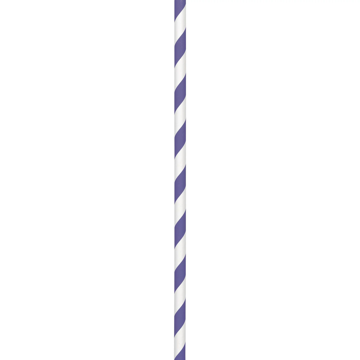 Elegant Purple Striped Paper Straws, 50-ct - Pack of 12