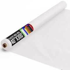 40 In. x 300 Ft. Premium White Plastic Table Roll | 4 Pack