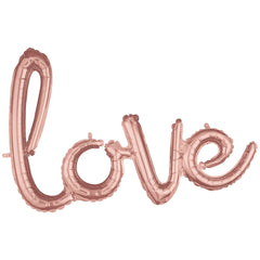 Rose Gold Love Script Foil Balloon - Pack of 5