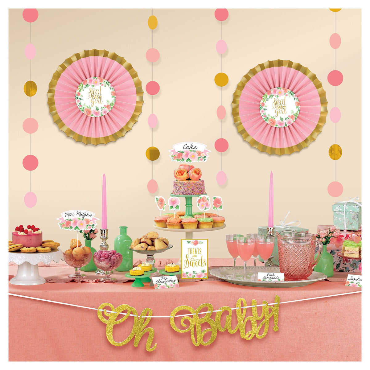 Floral Baby Shower Treat Table Decorating Kit, 23-pc - Case of 24