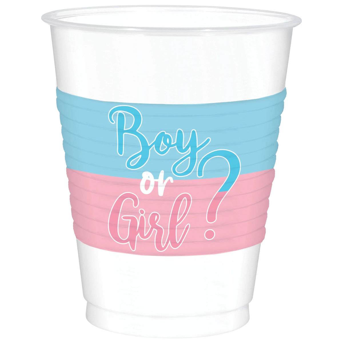 Boy or Girl? 16oz Gender Reveal Plastic Party Cups, 25-ct - Case of 36