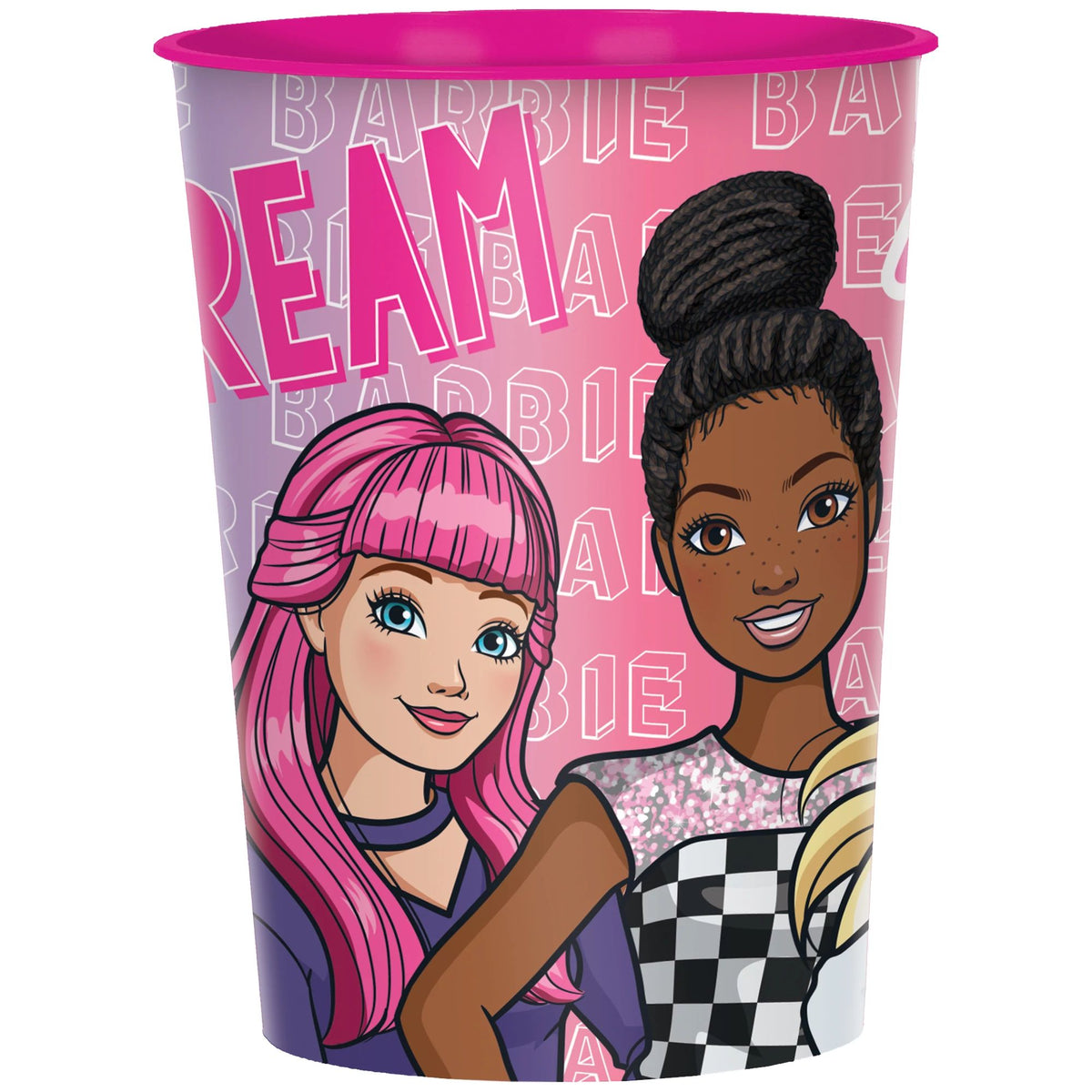 Barbie Plastic Reusable Favor Cup, Pink, 16-oz - Case of 120