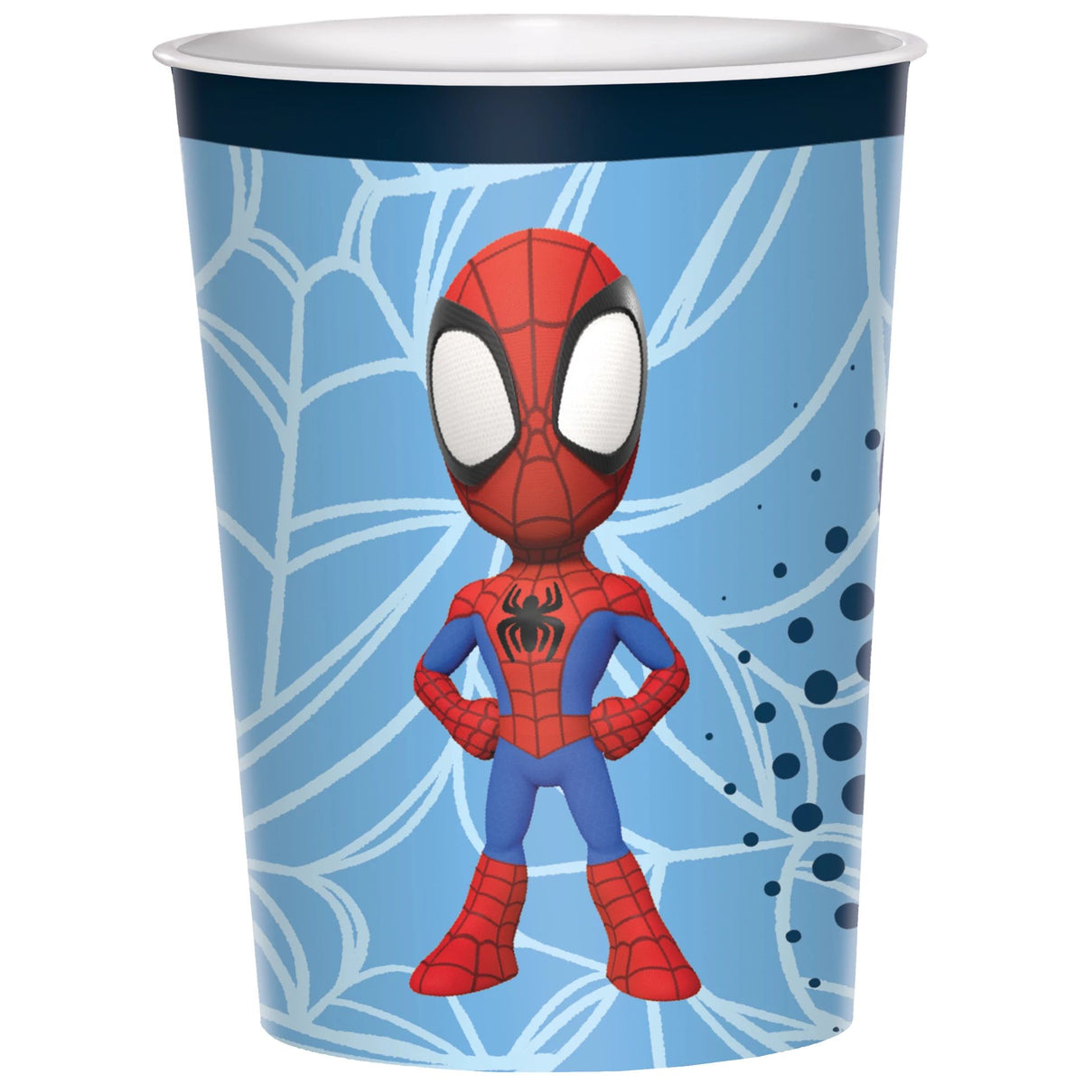 Disney Marvel Spidey Reusable Favor Plastic Cup, Blue/Red, 16-oz - Pack of 12