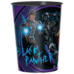 Marvel Black Panther Reusable Favor Plastic Cup, Black/Blue, 16-oz - Pack of 12