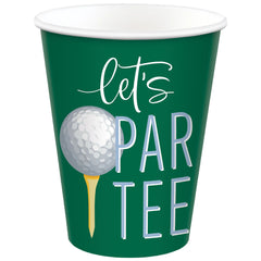 "Let's Par Tee" Golf Paper Cups, 12-oz, 20-ct, Blue/Green/White - Pack of 12