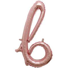 Rose Gold Script Letter "b" Foil Balloon, 8-Inch - Pack of 5