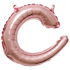 Rose Gold Foil Script Letter 'C' Balloon, 8-Inch - Pack of 5