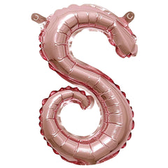 Rose Gold Script Letter "S" Foil Balloon, 8 Inch - Pack of 5