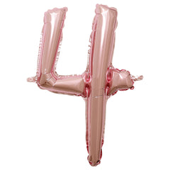 Rose Gold Cursive Number 4 Foil Balloon, 8-Inch - Case of 70