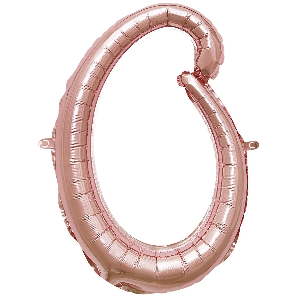 Rose Gold Script Number 0 Foil Balloon - 8 Inch - Case of 70
