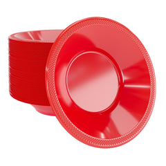 12 Oz. Red Plastic Bowls | 100 Count