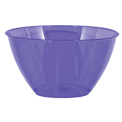 Elegant Purple Plastic Serving Bowl, 24oz, 5.5-inch - Pack of 3