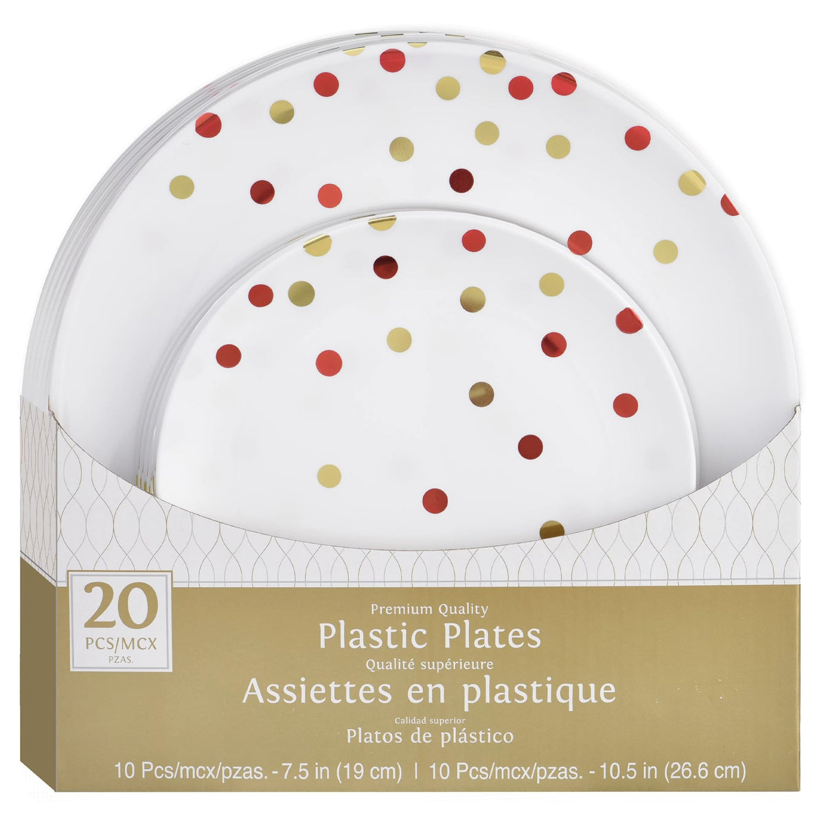 Red Apple Premium Plastic Plates Multipack, 7.5-in & 10.5-in, 20-pcs - Case of 12
