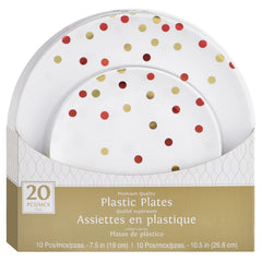 Red Apple Premium Plastic Plates Multipack, 7.5-in & 10.5-in, 20-pcs - Case of 12