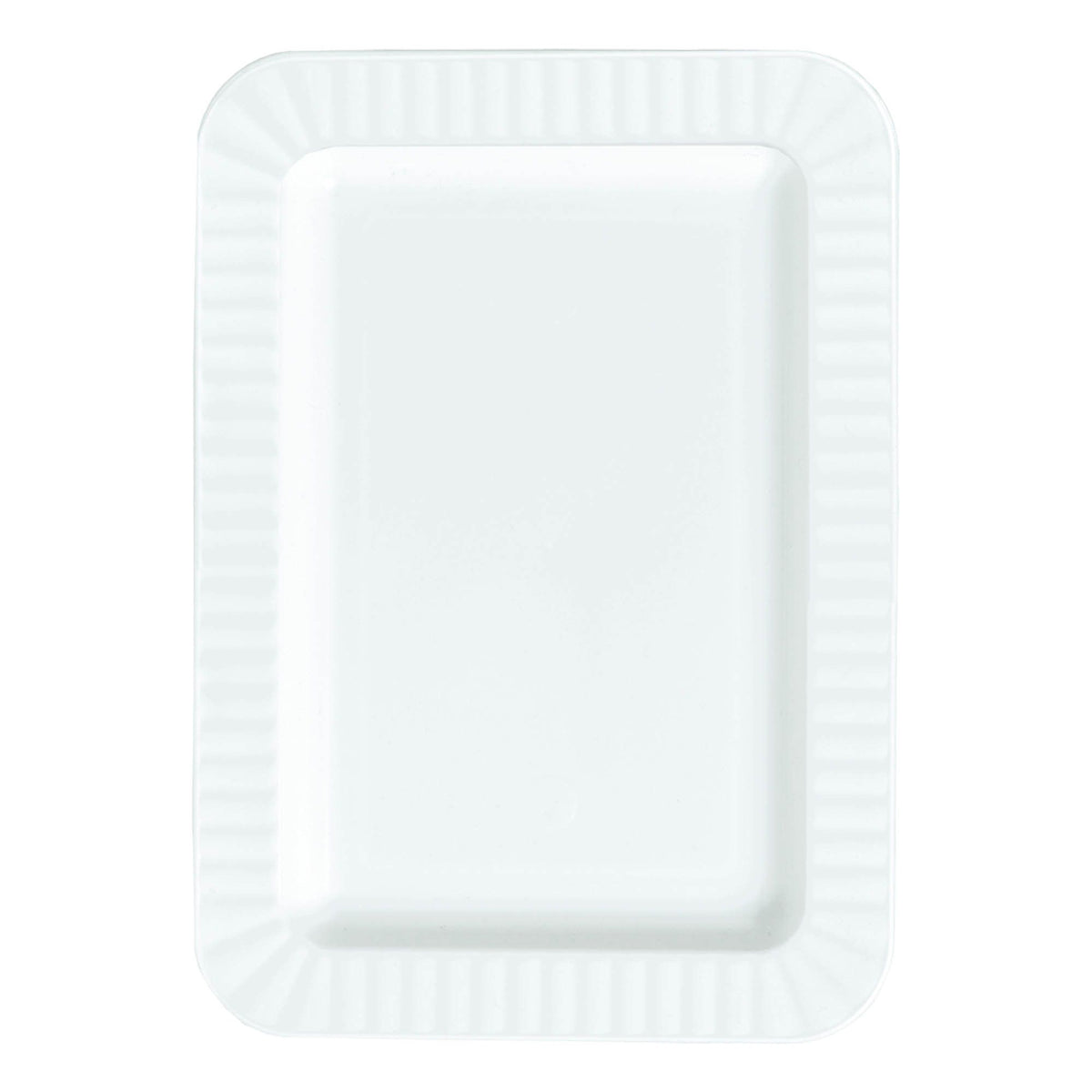 Premium White Plastic Rectangle Appetizer Plates, 5"x7", 32-ct - Pack of 6