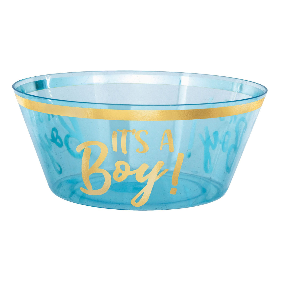 "It's a Boy" Plastic Serving Bowl, Blue/Gold, 10-inch - Case of 48