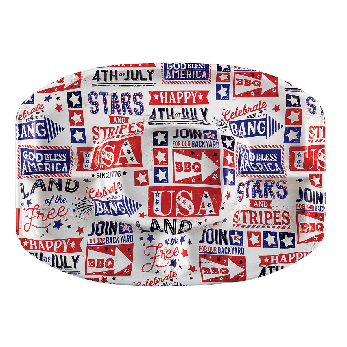 Patriotic Sectional Serving Platter - Pack of 3