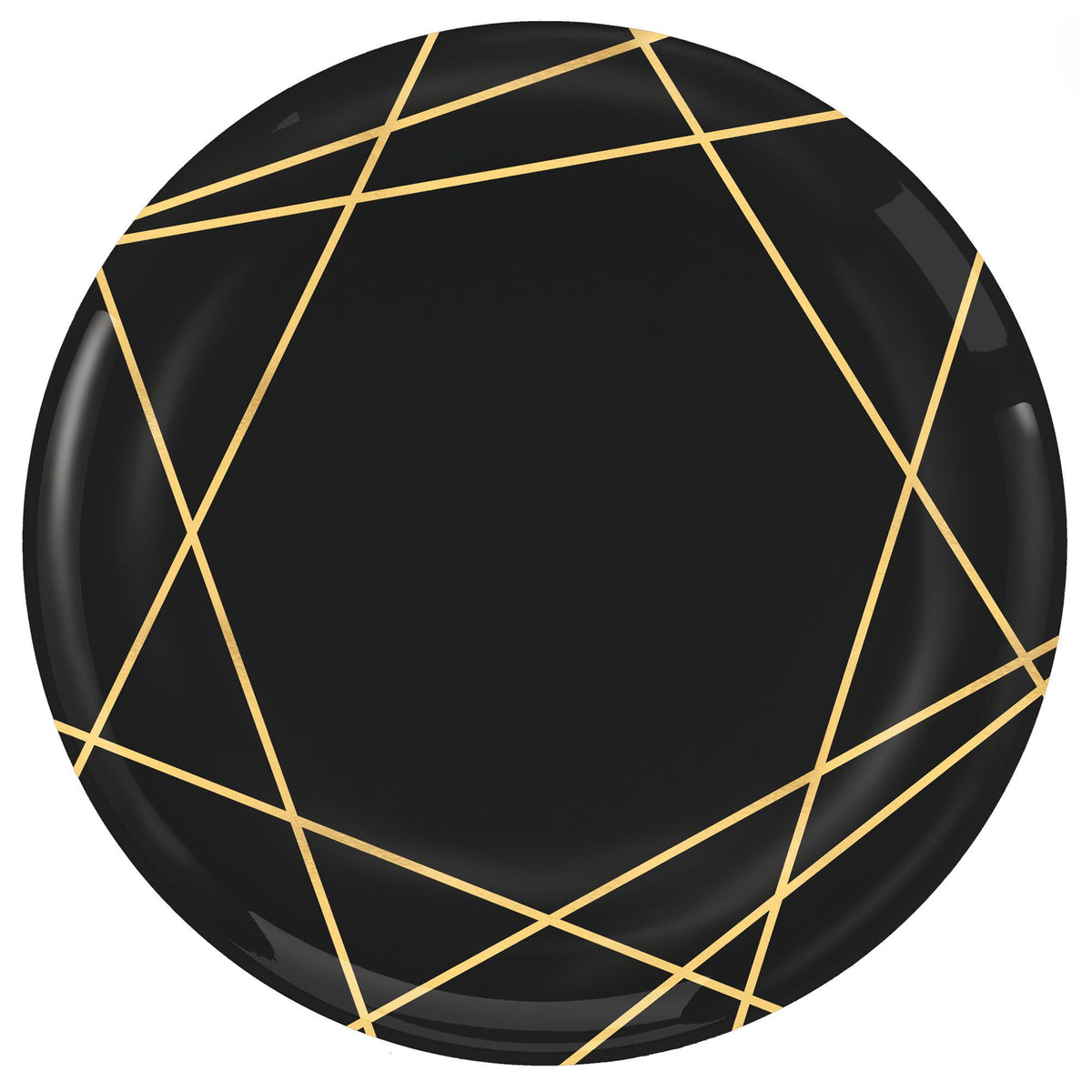 Round Plastic Reusable Dessert Plates, Black/Gold, 7-inch, 20-ct - Pack of 6