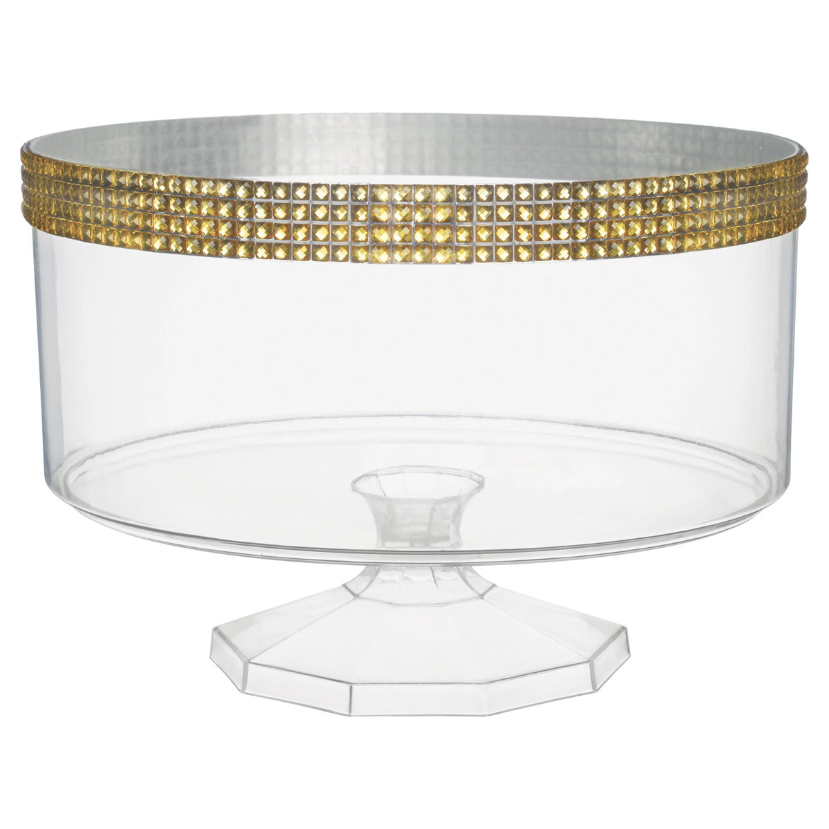 Gold Gem Trimmed Plastic Trifle Bowl - Pack of 2