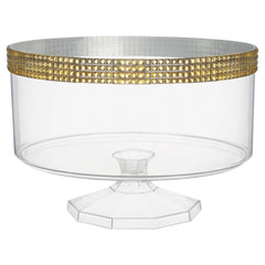Gold Gem Trimmed Plastic Trifle Bowl - Pack of 2
