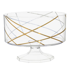 Plastic Moroccan Gold Trifle Container, 40 oz, 6 inch x 2.5 inch - Pack of 2