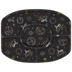 New Year Sectional Serving Platter, Black, 18.5 inch - Pack of 12