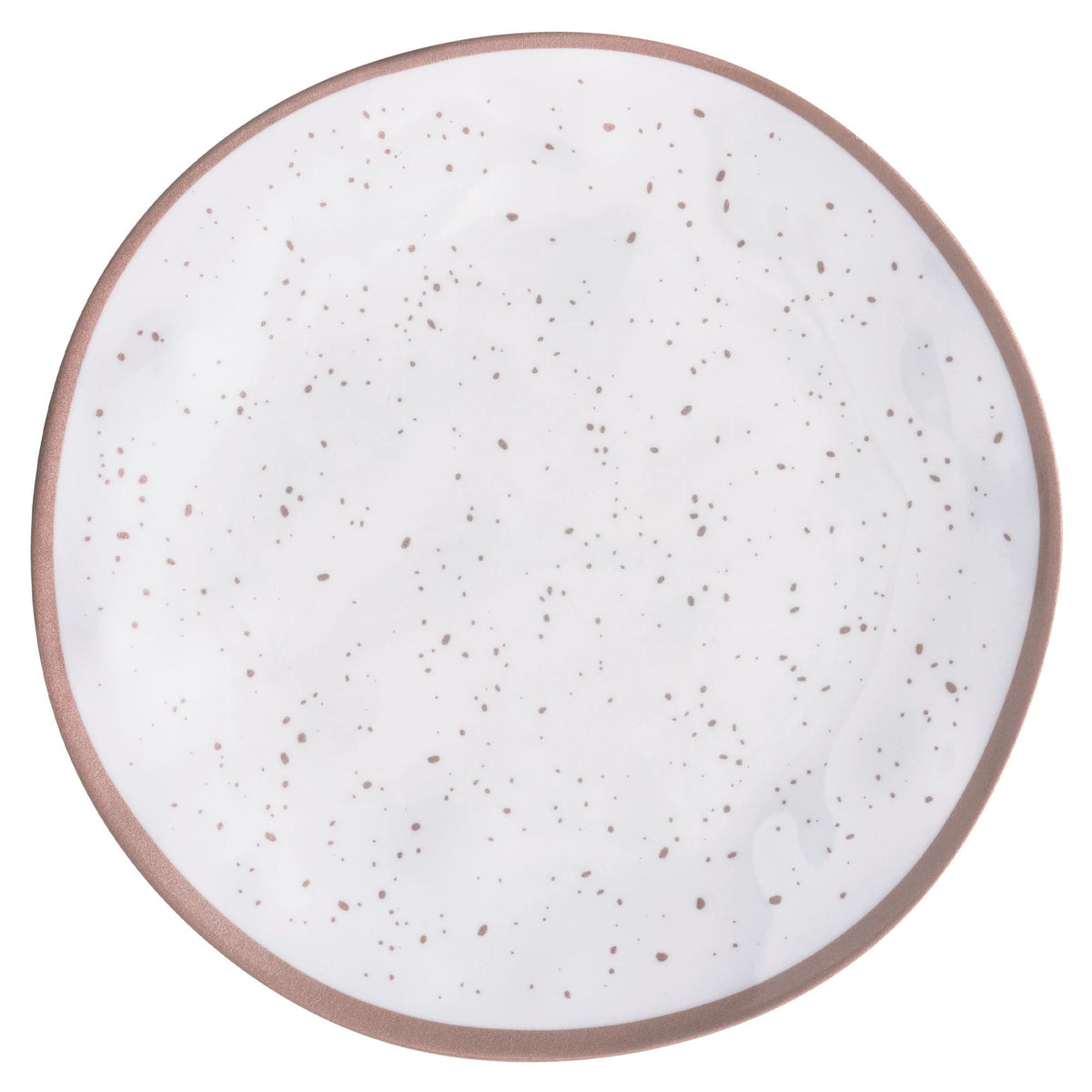 Plastic Melamine Dinner Plate, Rose Gold/White, 10.5-inch - Case of 48