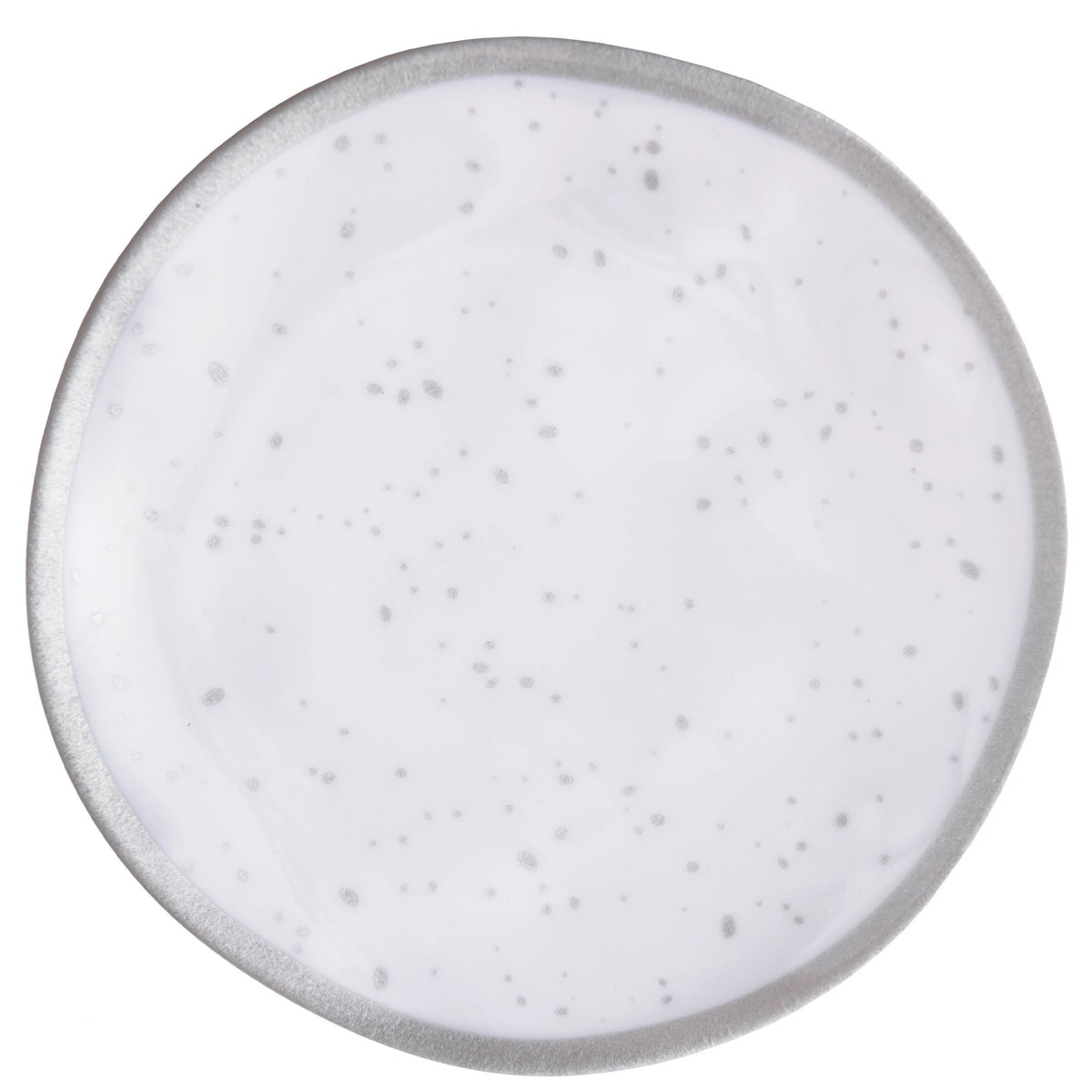 Melamine Lunch Plate, Silver/White, Spotted, 8-inch - Case of 48