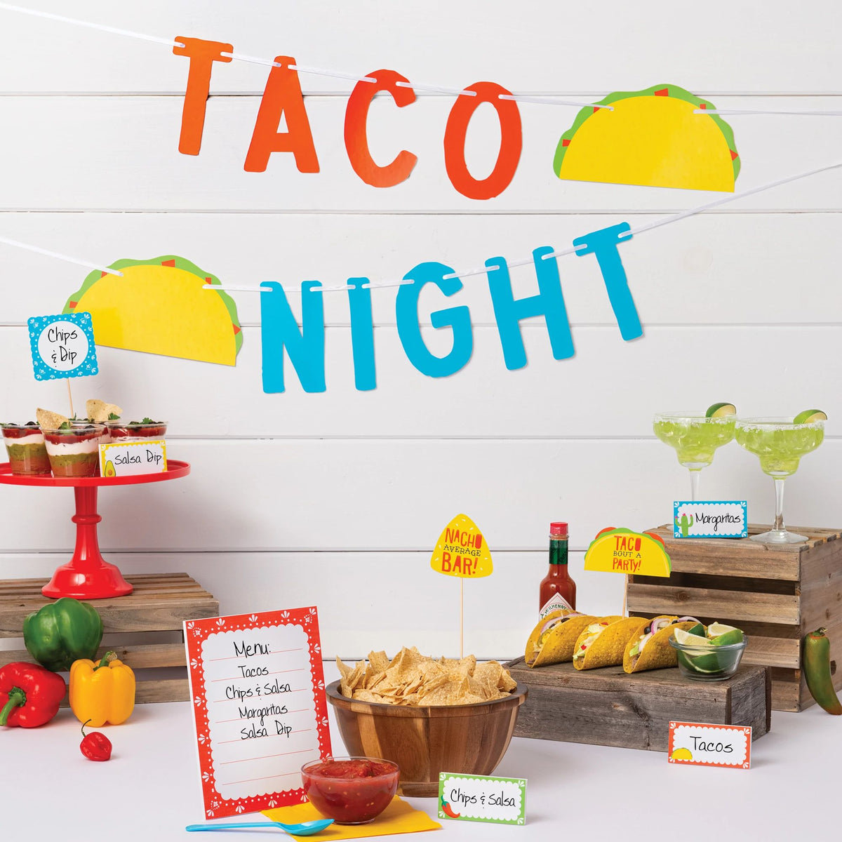 Fiesta Taco Night Decorating Kit, Red/Blue, 9-inch, 12-pk - Case of 48