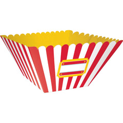 Movie Night Paper Appetizer Bowls, Red/Yellow, Striped, 8-inch, 3-ct - Pack of 9