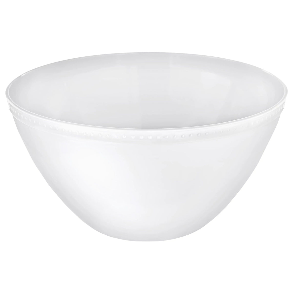 Round Plastic Melamine Reusable Bowl, White, 6.5-in - Pack of 3