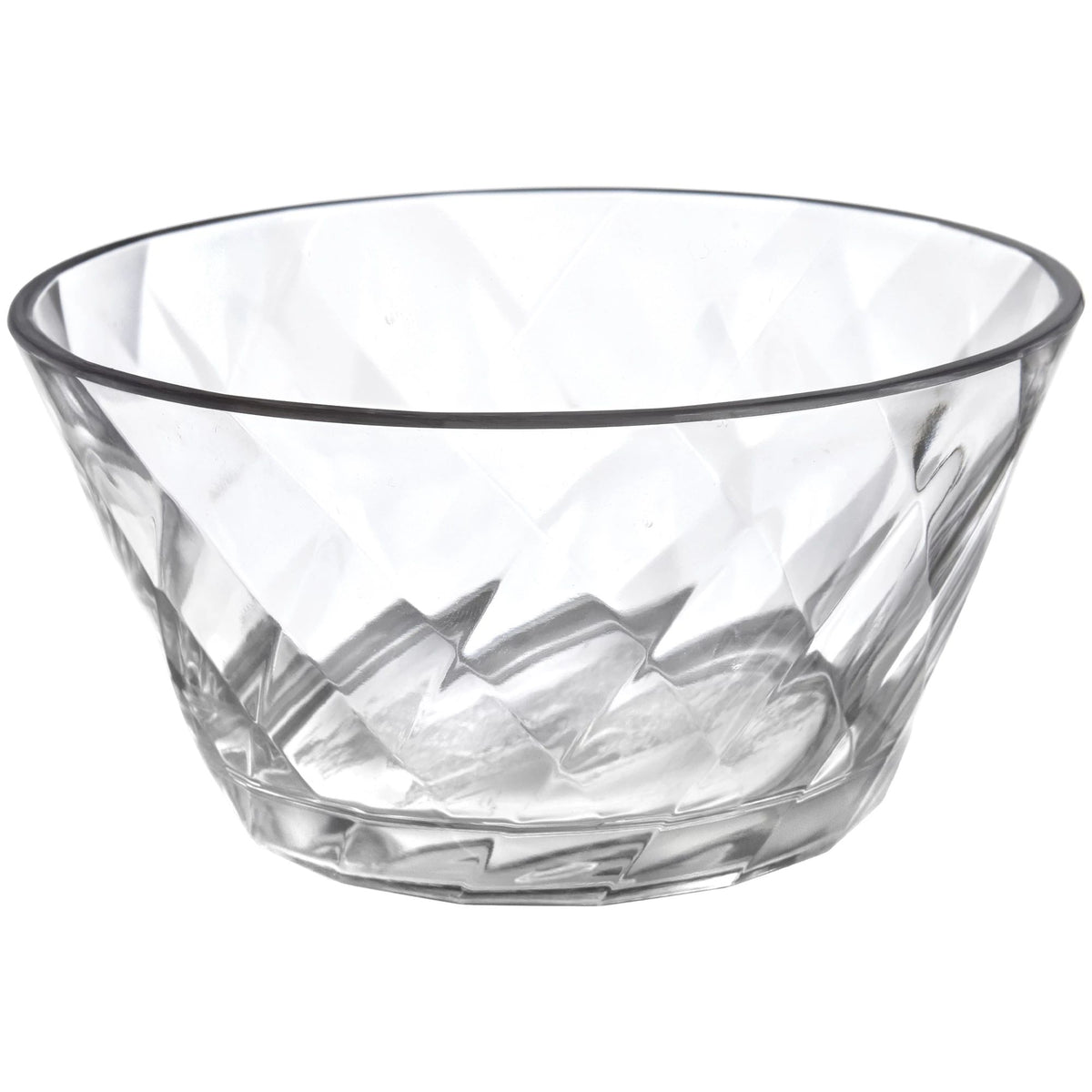 Round Ringed Plastic Reusable Serving Bowl, Clear, 3-in - Pack of 3