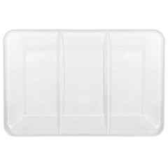 Clear Rectangle Plastic Reusable Sectional Serving Platter, 14-in - Pack of 3
