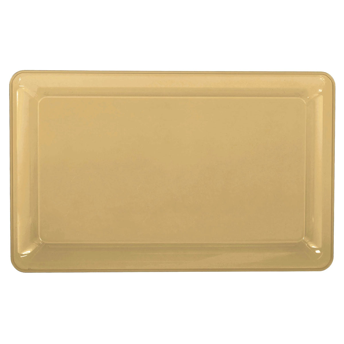 Elegant Gold Rectangle Plastic Serving Tray, 9 x 14.25 inch - Case of 18